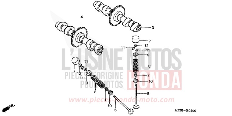 NOCKENWELLE/VENTIL von CB1300 Super Bold'or ABS RICH RED METALLIC (R255) von 2002